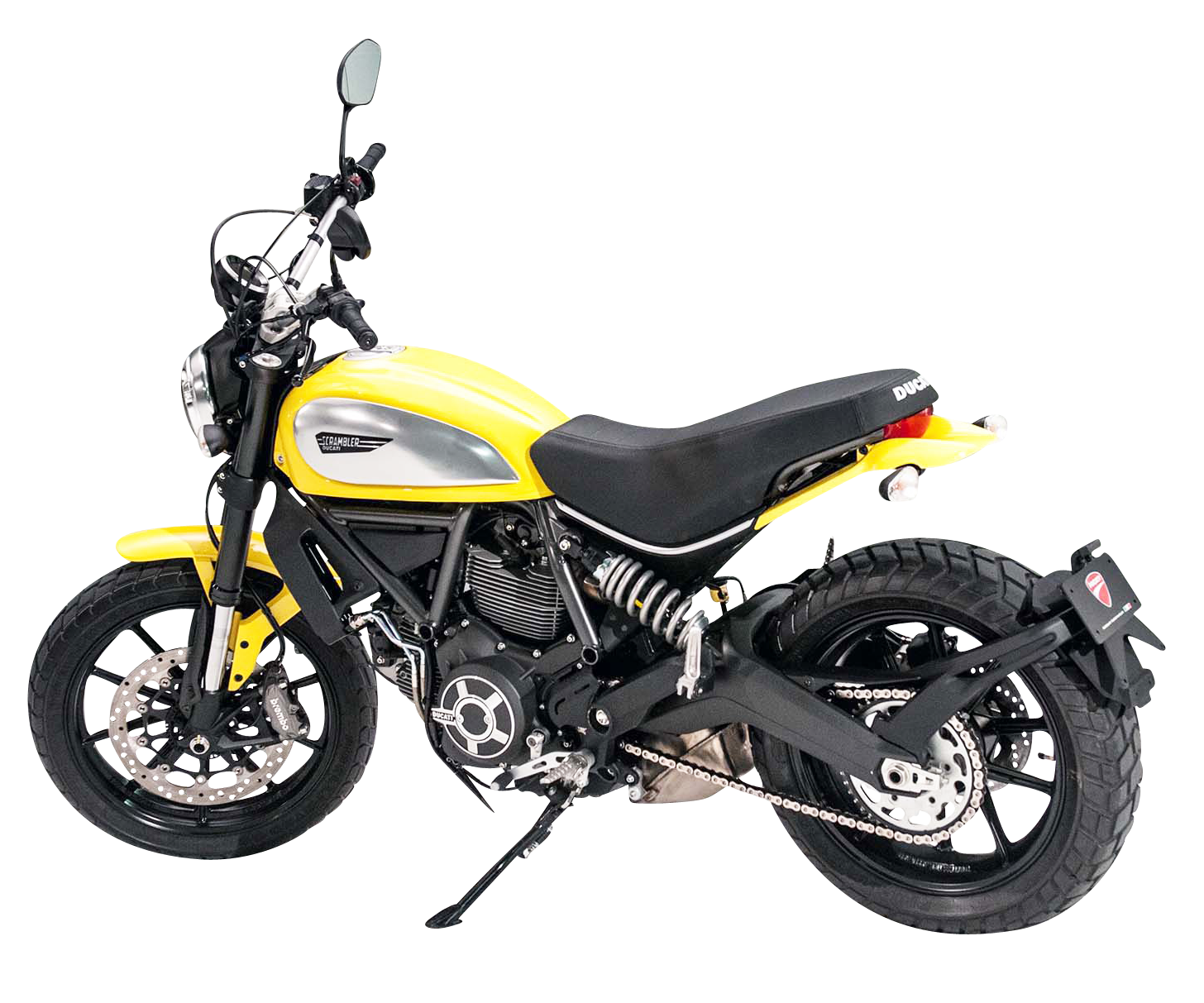 Yellow Black Scrambler Motorcycle PNG