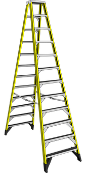 Yellow Black Step Ladder PNG