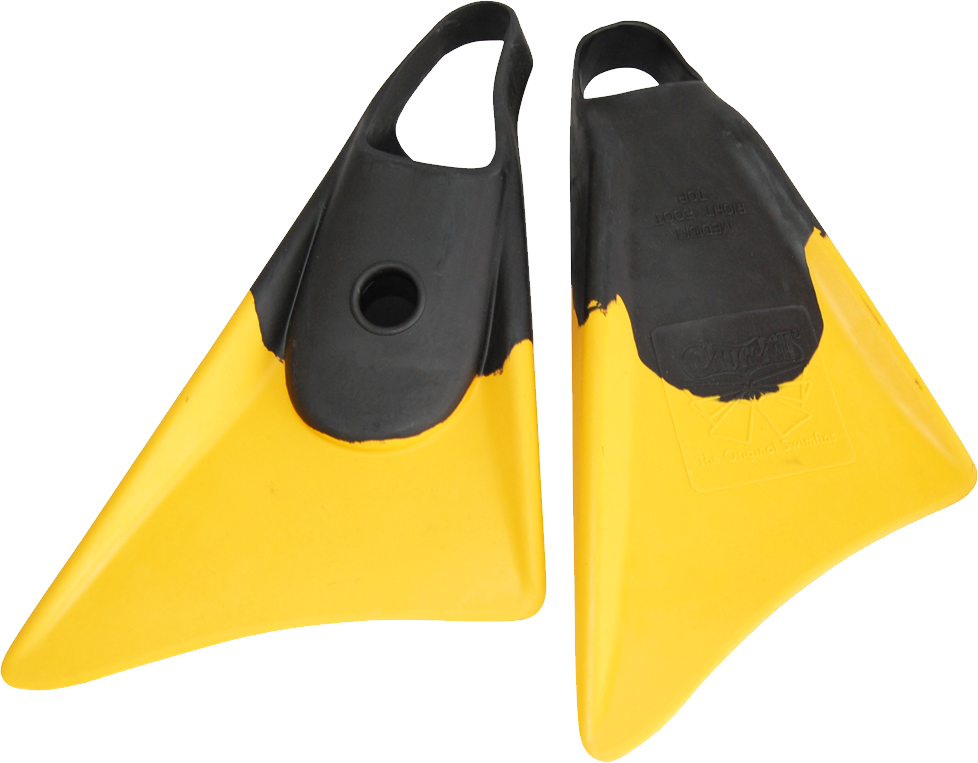 Yellow Black Swim Fins Isolated PNG