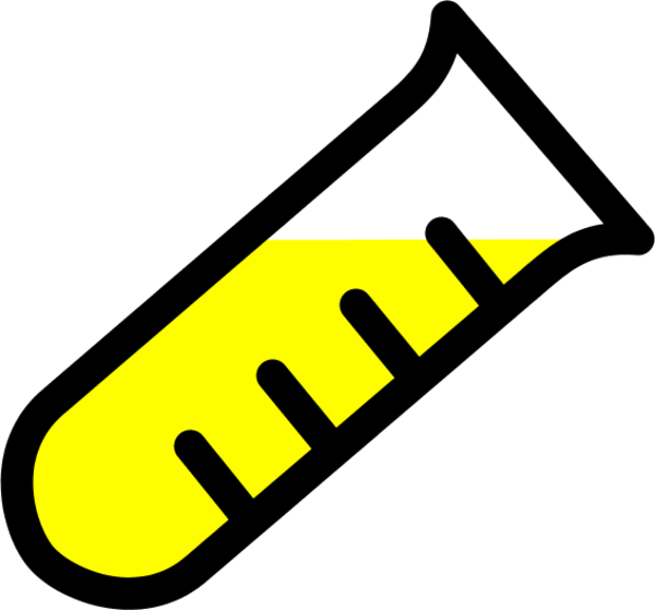 Yellow Black Test Tube Icon PNG