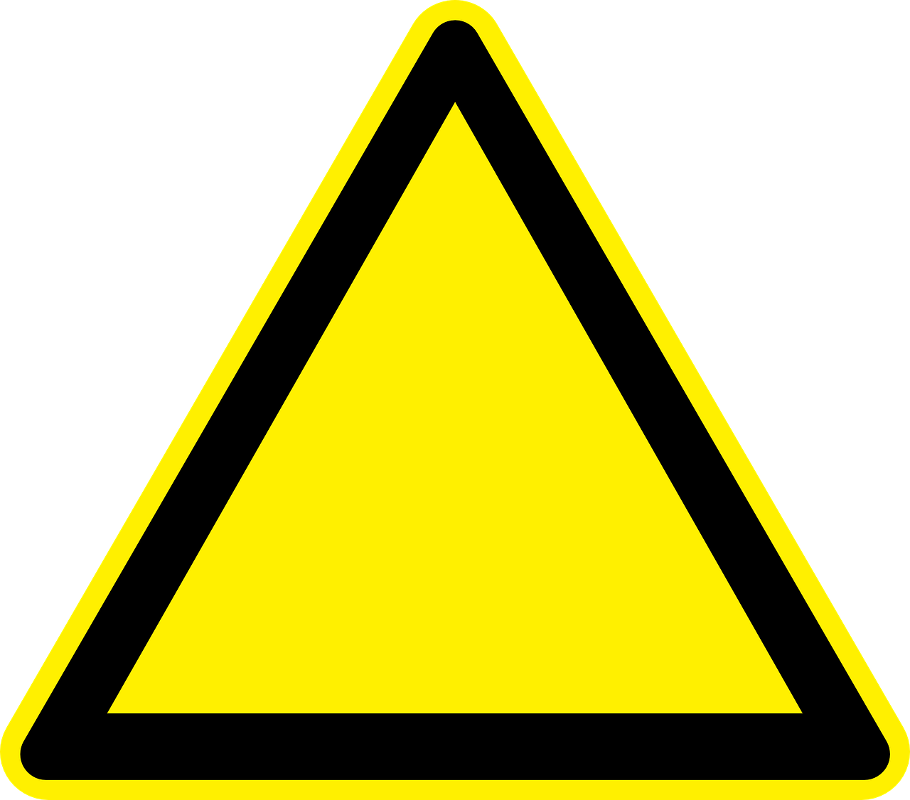 Yellow Black Triangle Sign PNG