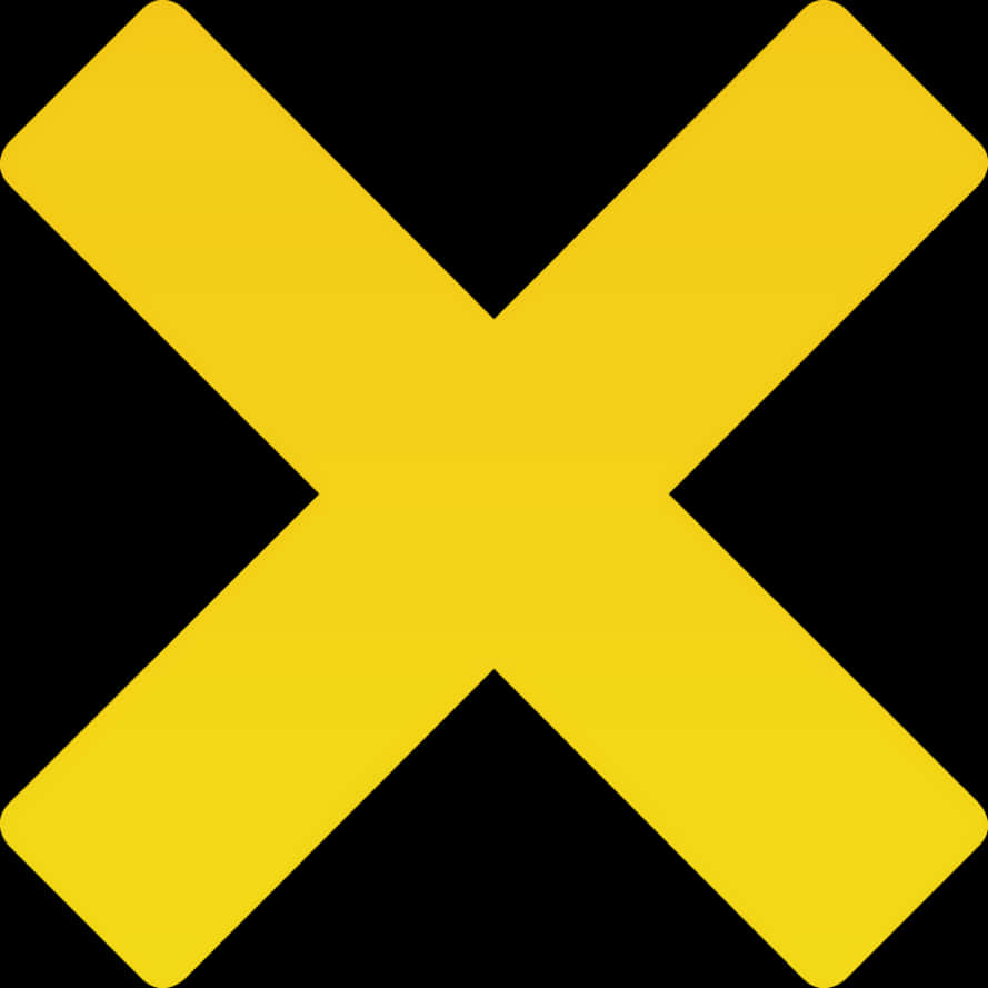 Yellow Black X Symbol PNG