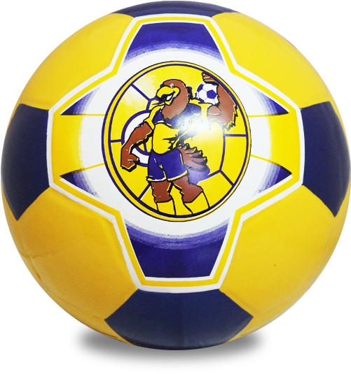 Yellow Blue Animated Eagle Soccer Ball PNG