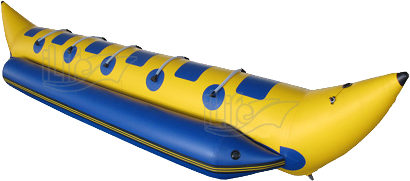 Yellow Blue Inflatable Banana Boat PNG