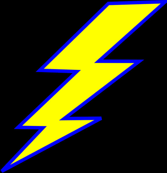 Yellow Blue Lightning Bolt PNG
