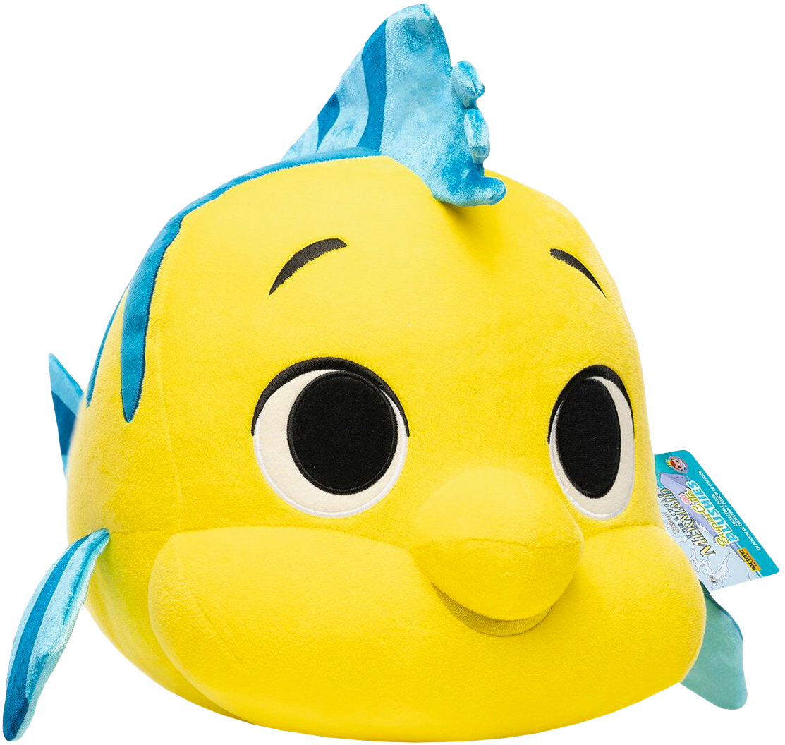 Yellow Blue Plush Fish Toy PNG