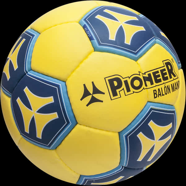 Yellow Blue Soccer Ball Design PNG