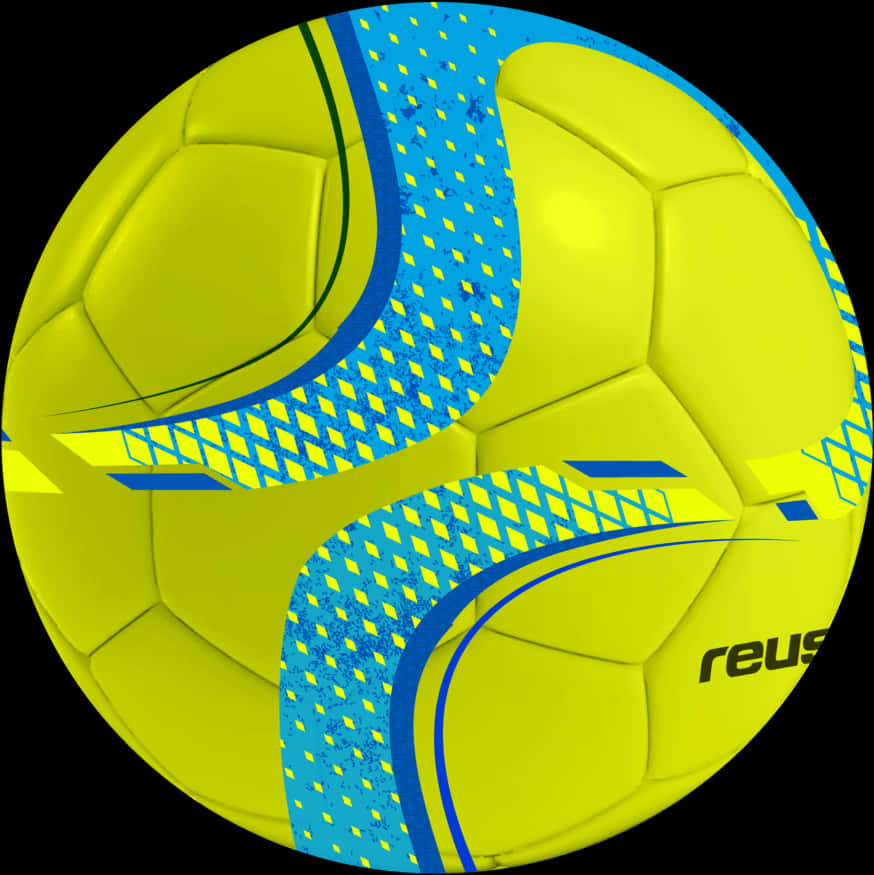 Yellow Blue Soccer Ball PNG