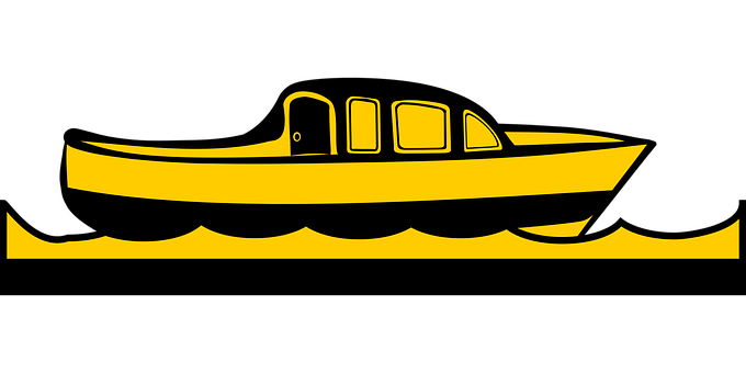 Yellow Boat Graphic PNG