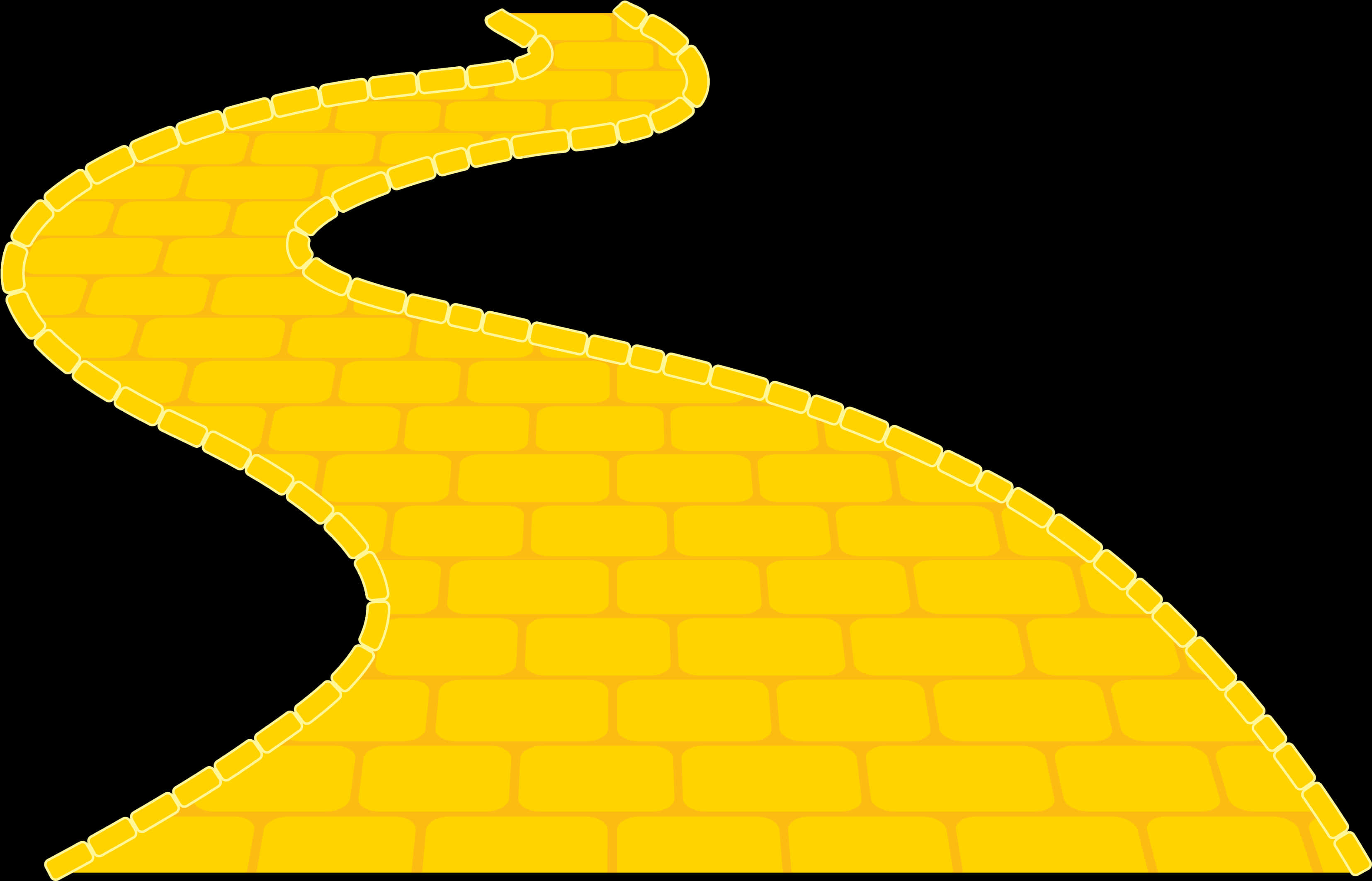 Yellow Brick Road Curve PNG
