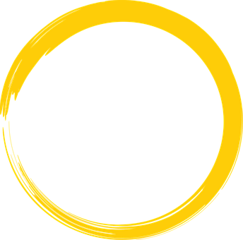 Yellow Brushstroke Circle PNG