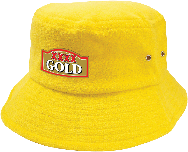 Yellow Bucket Hatwith Logo PNG