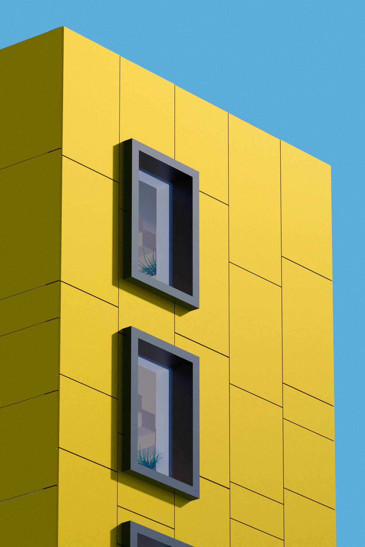 Yellow Building Mobile 3d Wallpaper