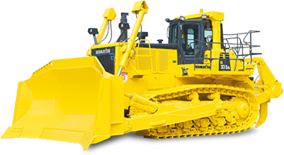 Yellow Bulldozer Side View PNG