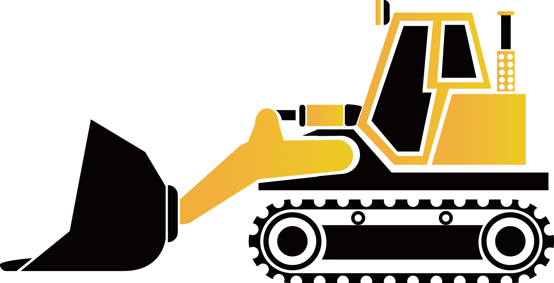 Yellow Bulldozer Vector Illustration PNG