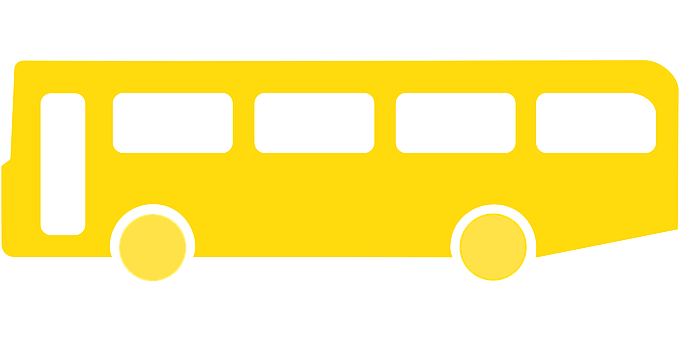 Yellow Bus Silhouette Graphic PNG