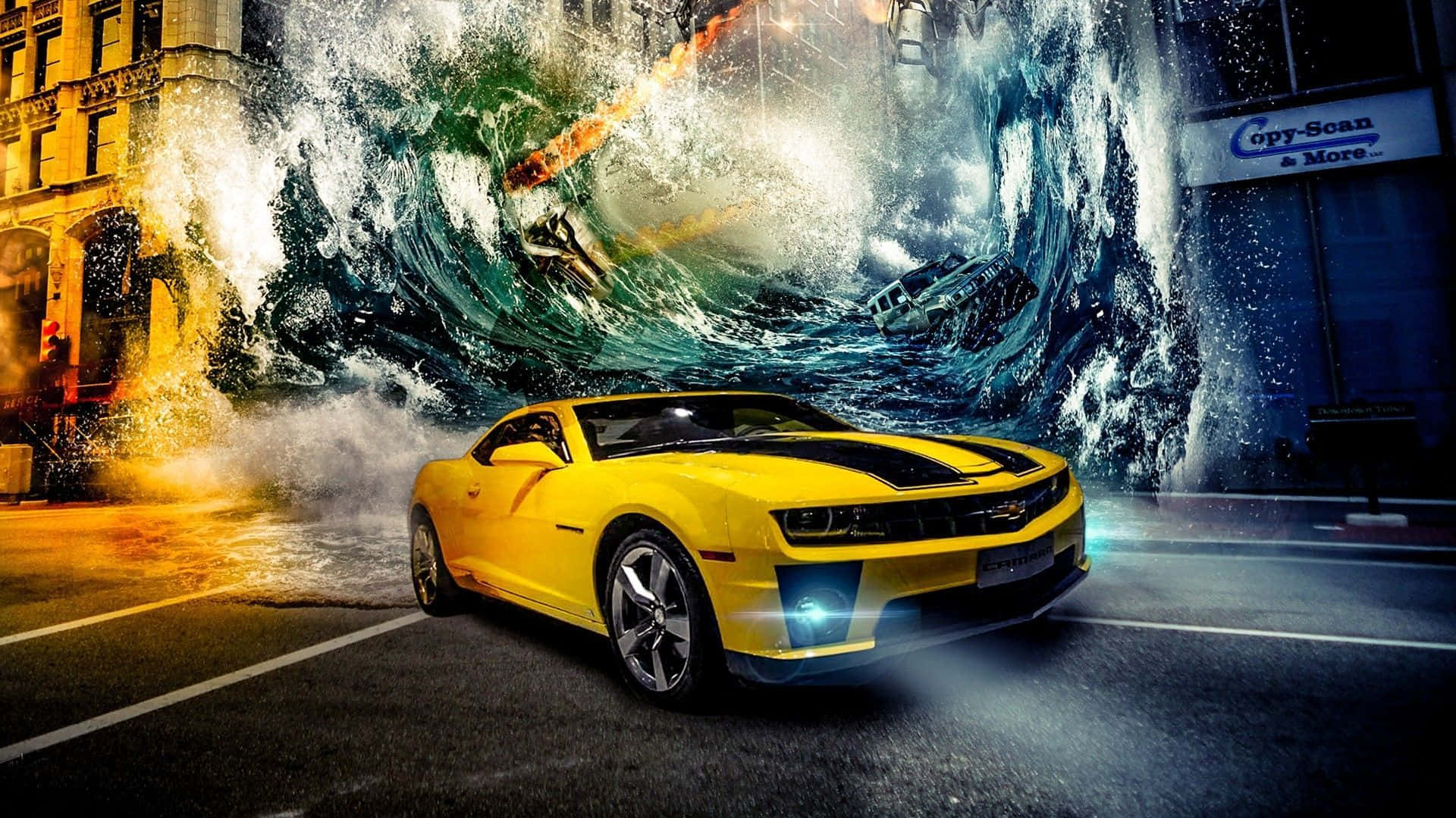 Professional Car Detailing On A Yellow Sports Car Wallpaper
