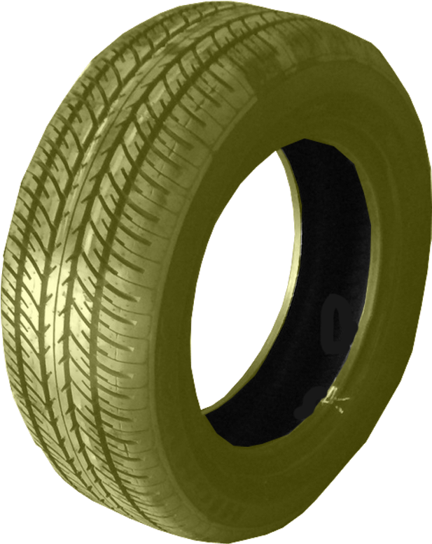 Yellow Car Tire Side View PNG