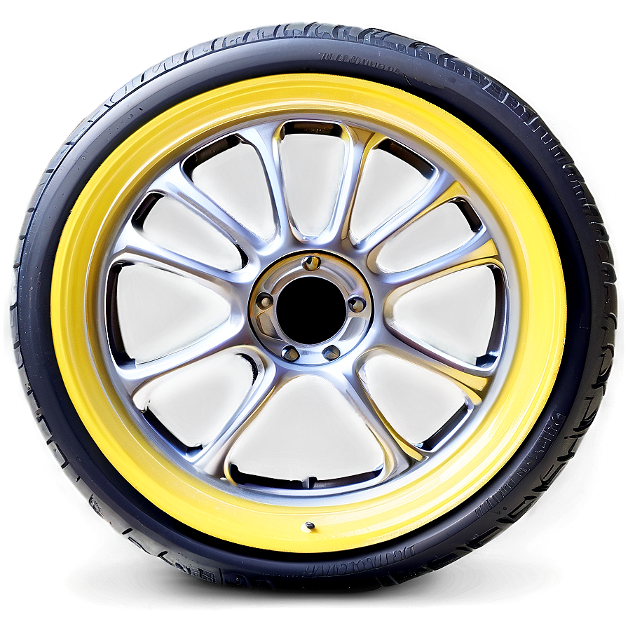 Yellow Car Wheel Png 06122024 PNG