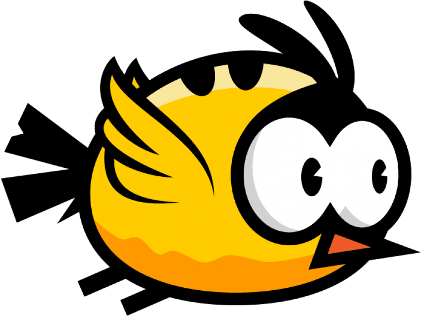 Yellow Cartoon Bird Character PNG