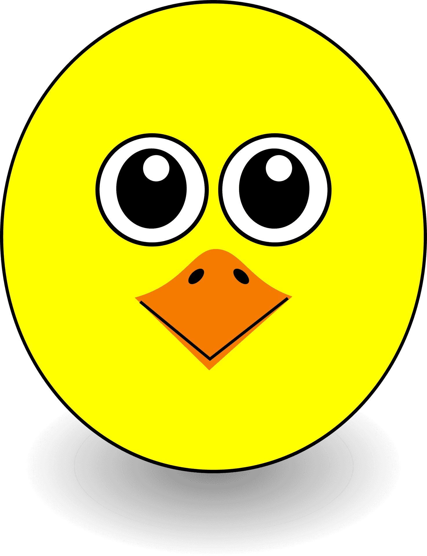 Yellow Cartoon Bird Face PNG