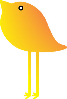 Yellow Cartoon Bird Graphic PNG