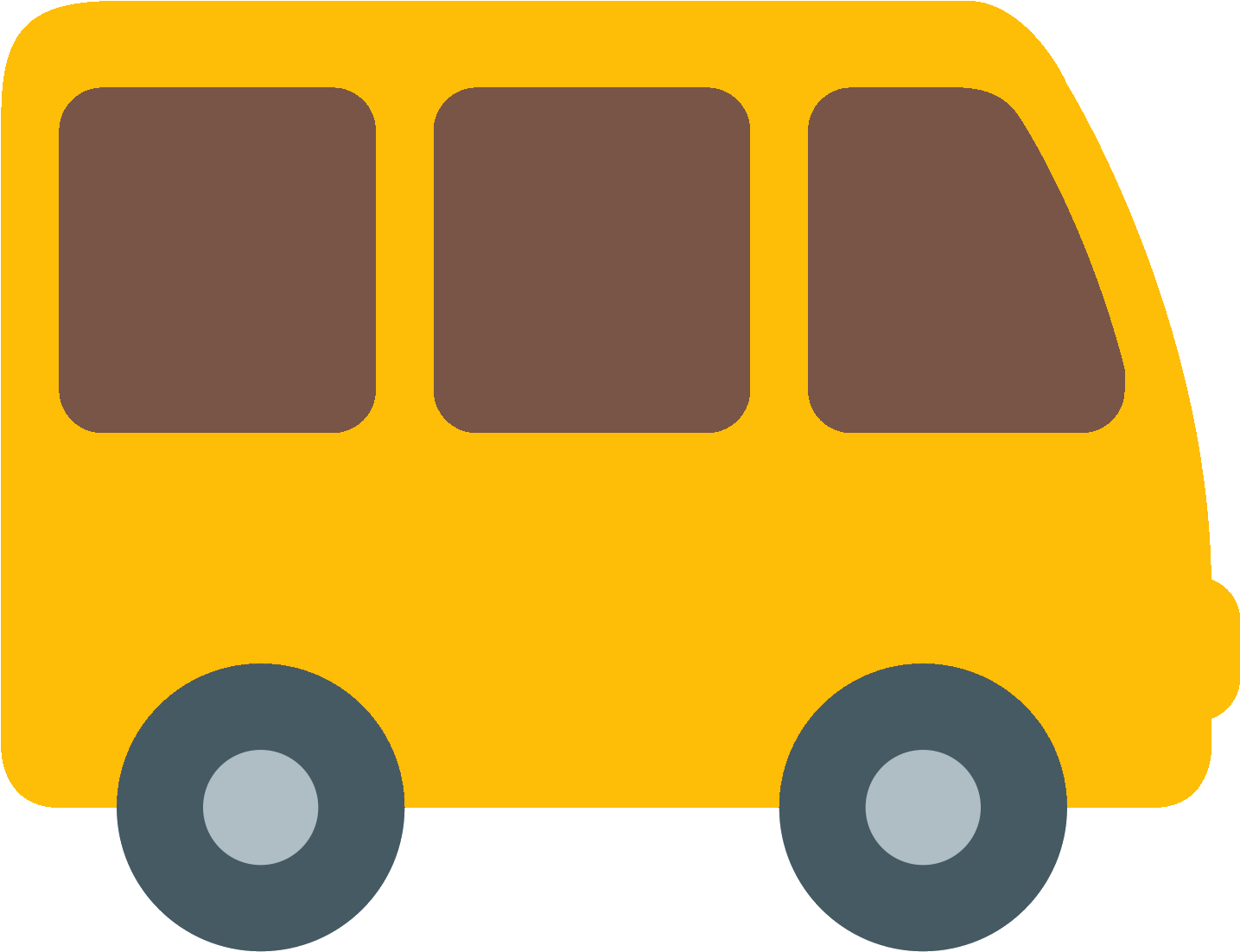 Yellow Cartoon Bus Graphic PNG