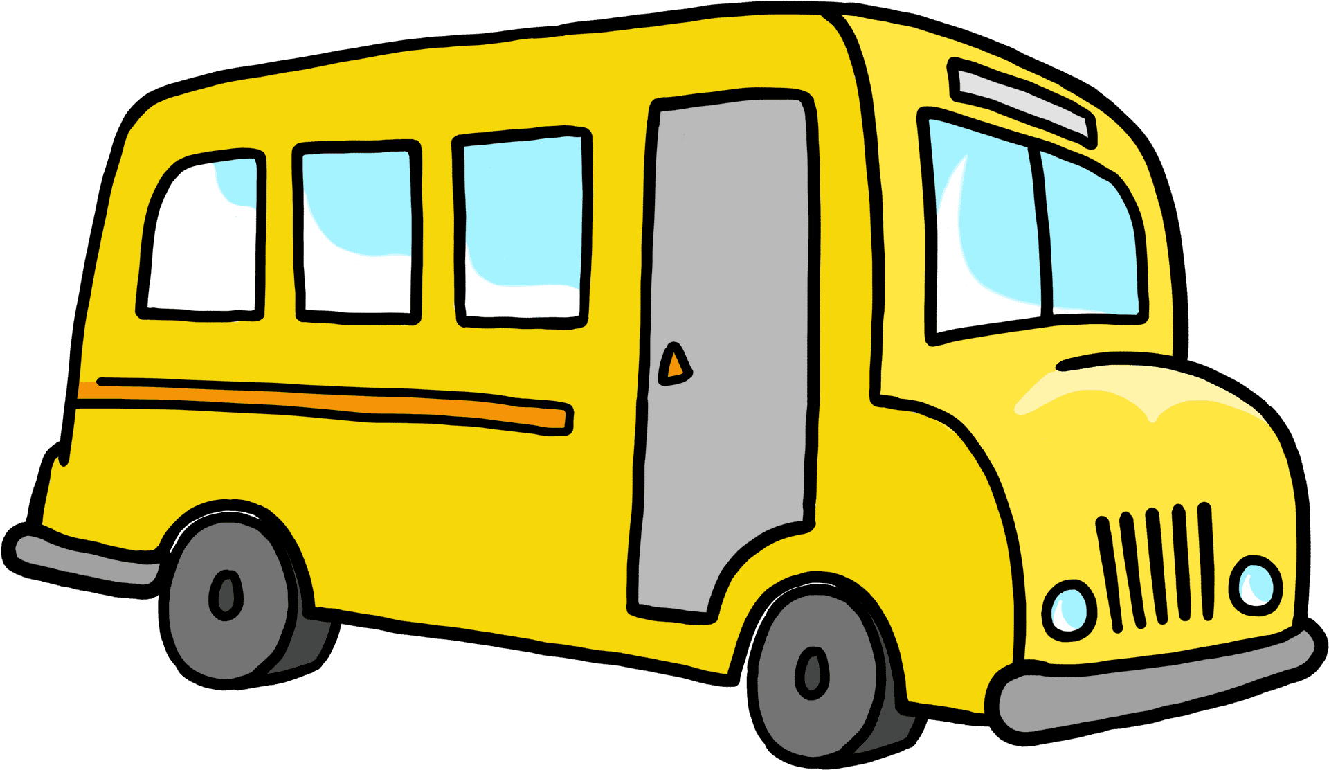 Yellow Cartoon Bus PNG