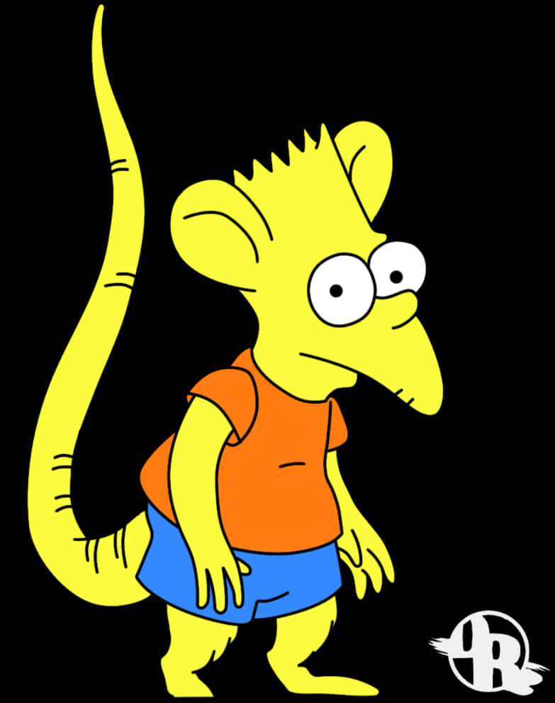 Yellow Cartoon Characterwith Tail PNG
