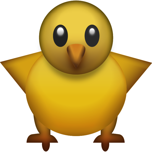 Yellow Cartoon Chick Emoji PNG