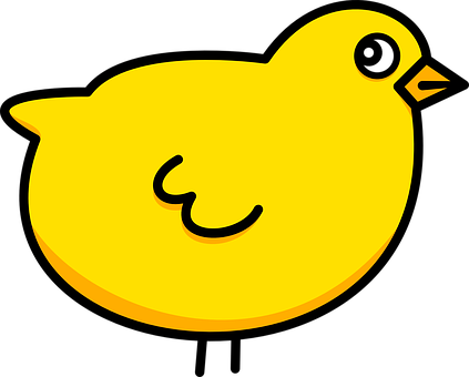 Yellow Cartoon Chick Graphic PNG