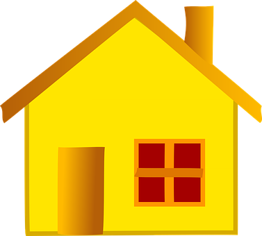 Yellow Cartoon House Graphic PNG