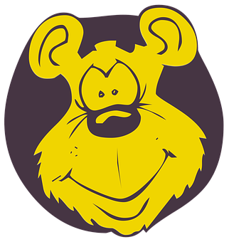 Yellow Cartoon Monkey Face PNG