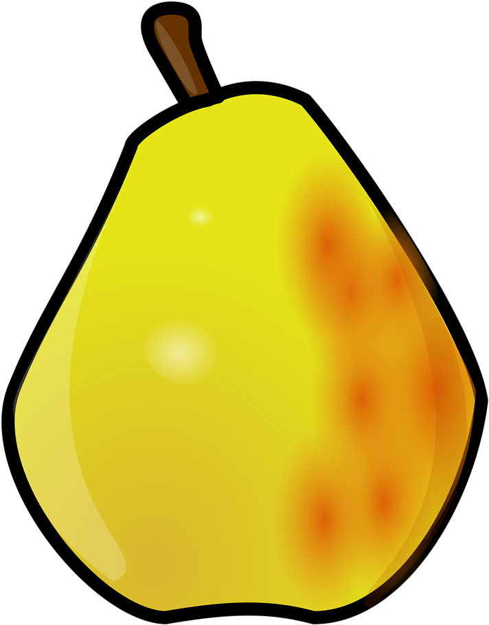 Yellow Cartoon Pear Illustration PNG