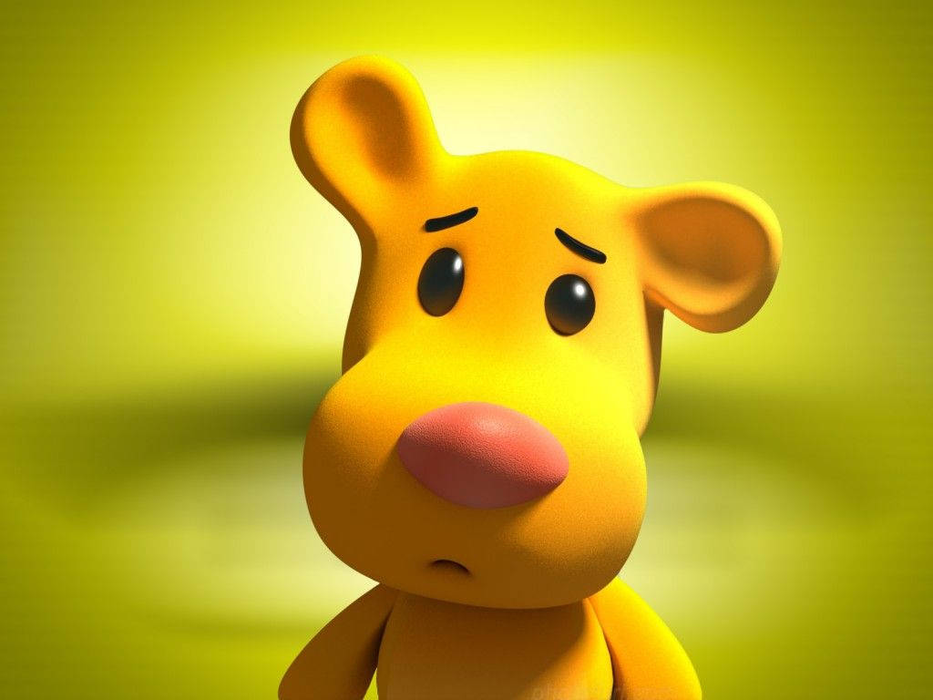 This sad small yellow dog looks as if it needs a friend. Wallpaper
