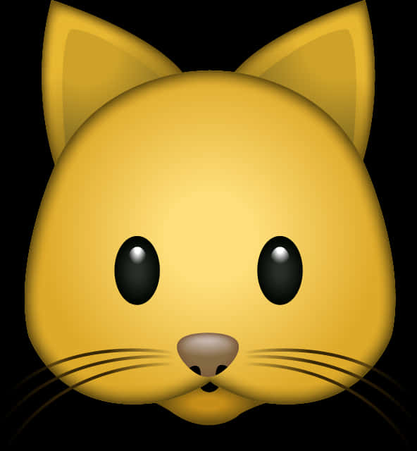Yellow Cat Emoji Face PNG