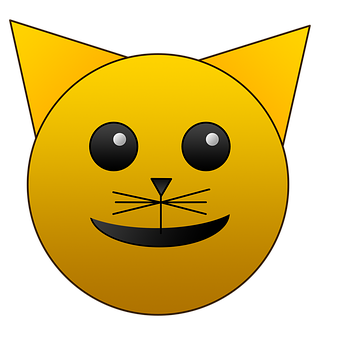 Yellow Cat Emoji Graphic PNG