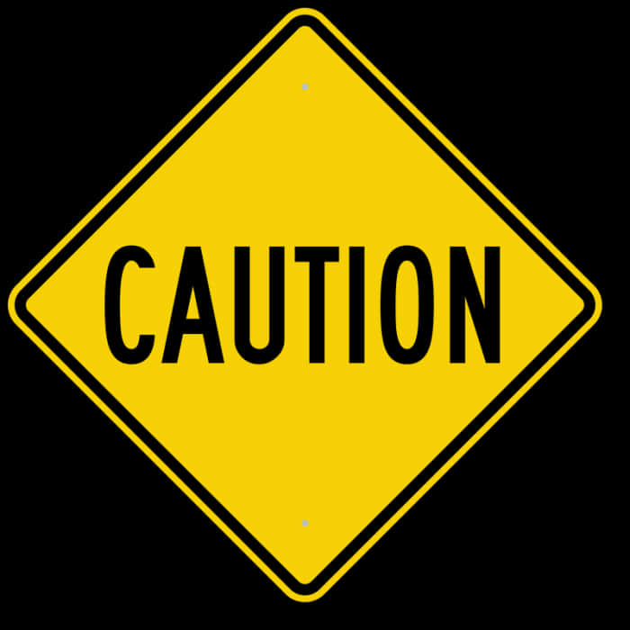 Yellow Caution Sign Graphic PNG
