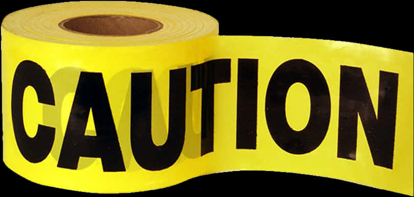 Yellow Caution Tape Roll PNG