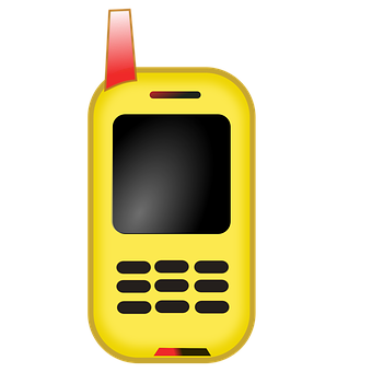 Yellow Cellphone Graphic PNG
