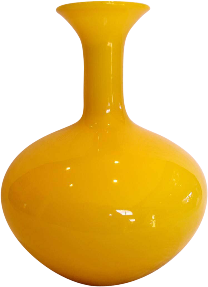 Yellow Ceramic Vase Simple Design PNG