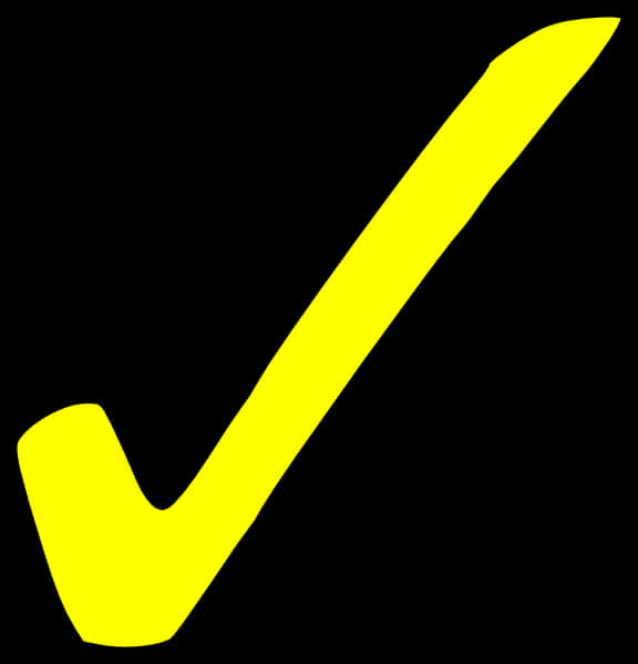 Yellow Check Mark Black Background PNG