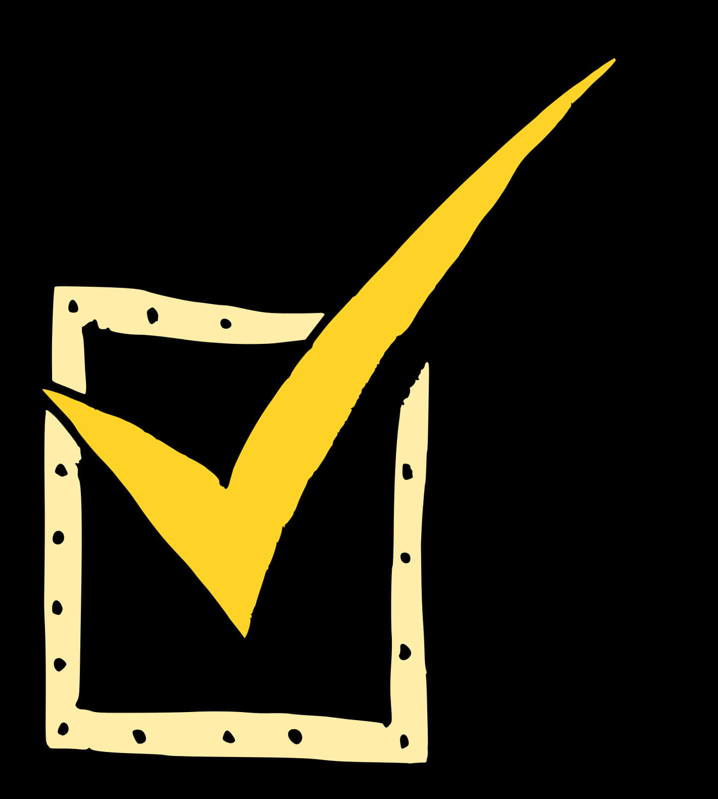 Yellow Checkmark Black Background PNG