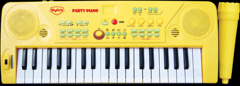 Yellow Childrens Electronic Keyboard PNG