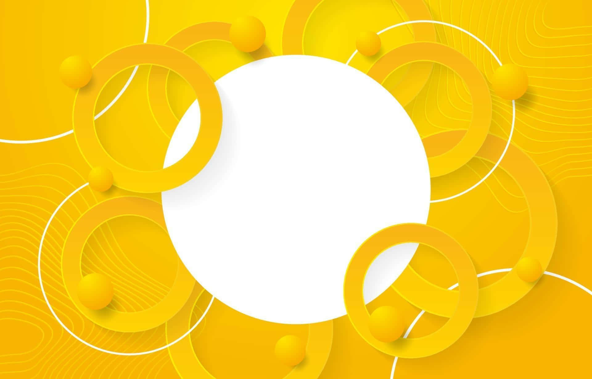 Vibrant Yellow Circle on Grey Gradient Background Wallpaper