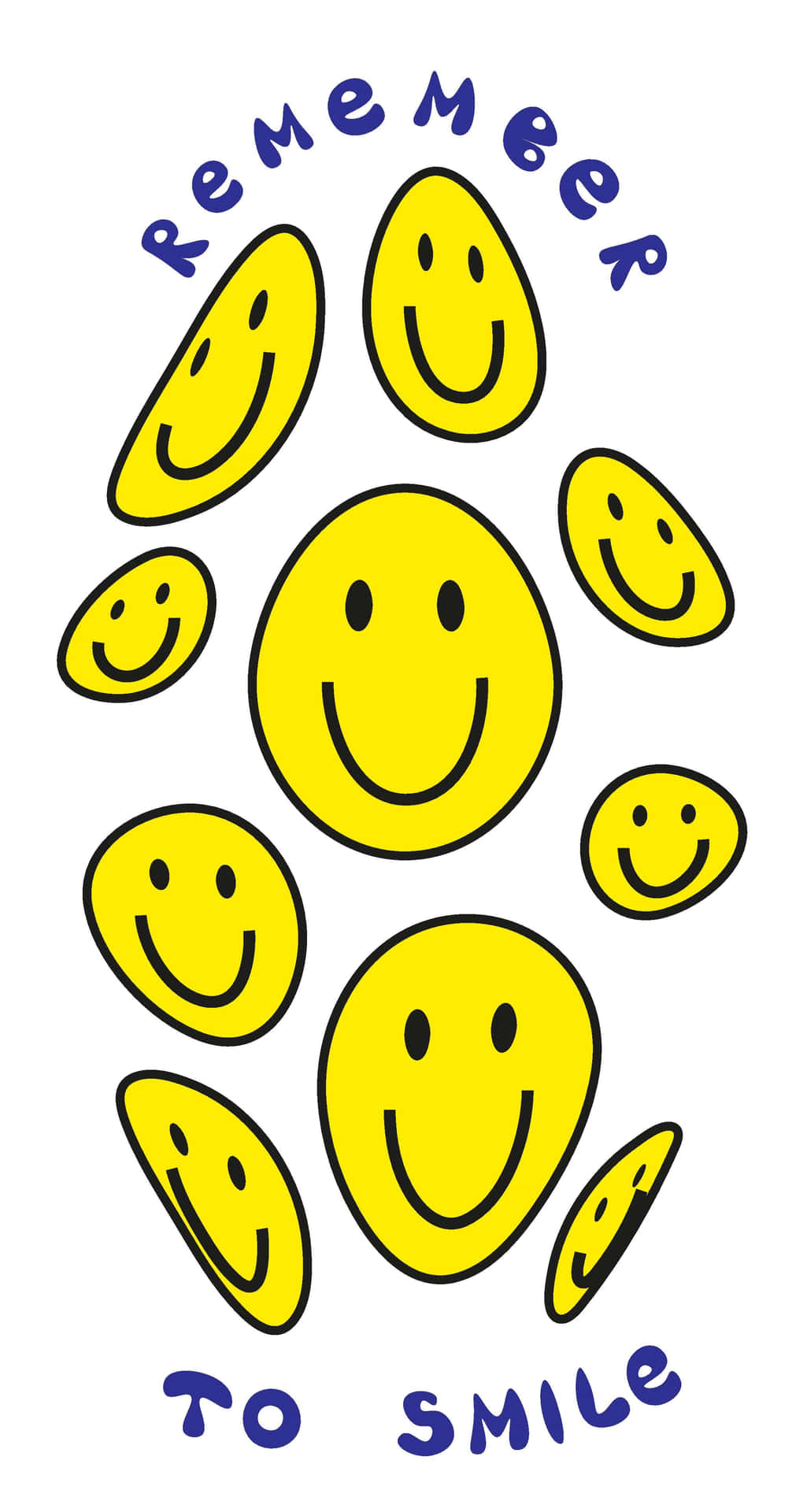 Yellow Circle With Happy Smile Background