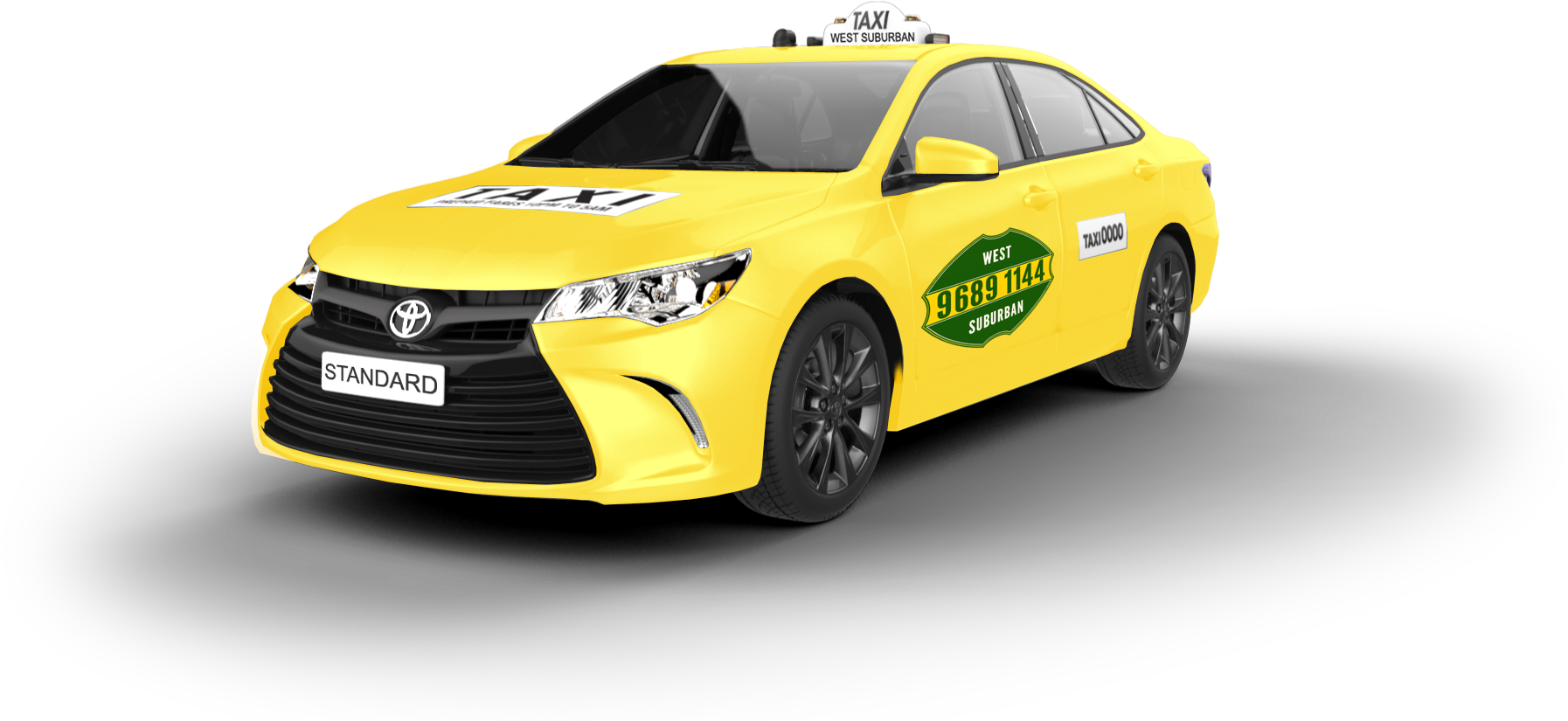Yellow City Taxi Toyota Car PNG
