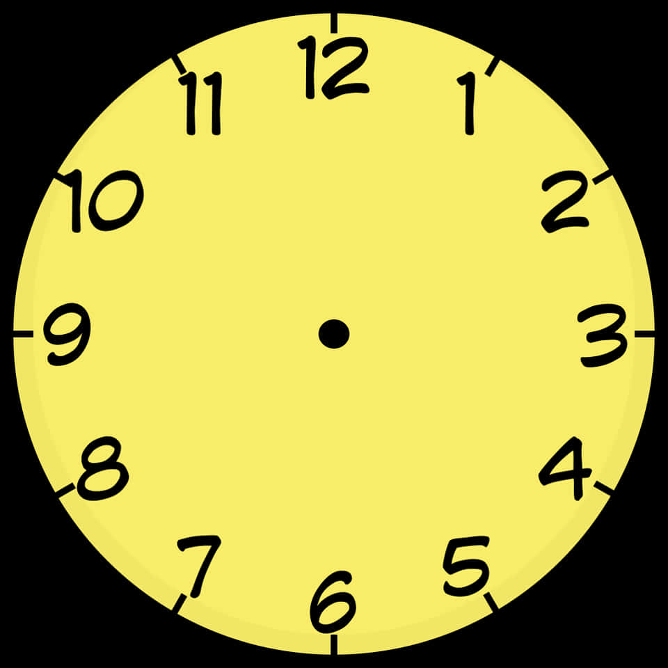 Yellow Clock Face No Hands PNG