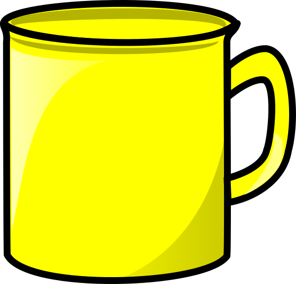 Yellow Coffee Mug Cartoon Illustration PNG