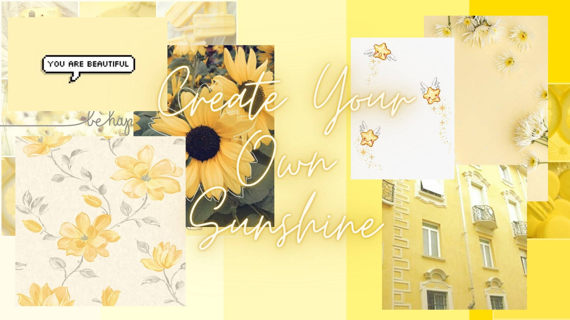 Yellow Collage Pinterest Laptop Wallpaper
